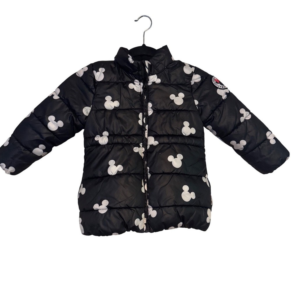 H&M Disney Minnie Mouse Black White Puffer Coat Kids US 3-4Y